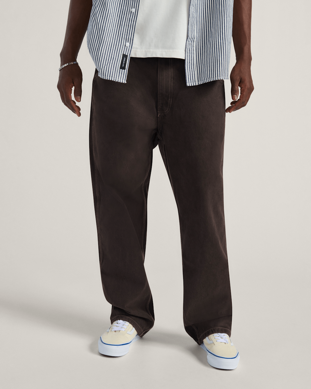 Vans Skate Check-5 Loose Denim Pants in After Dark Brown