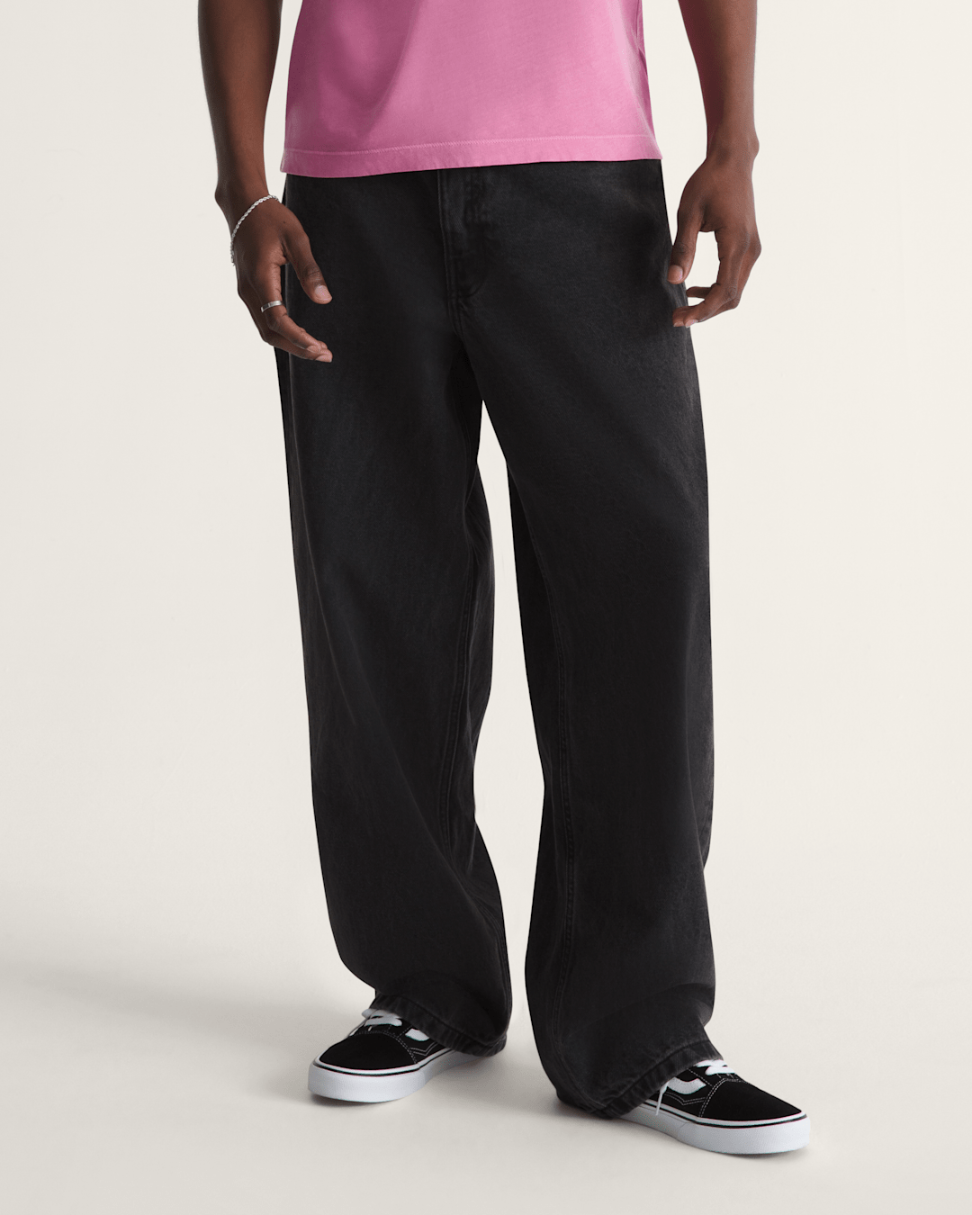 Vans Check-5 Baggy Denim Pants in Black