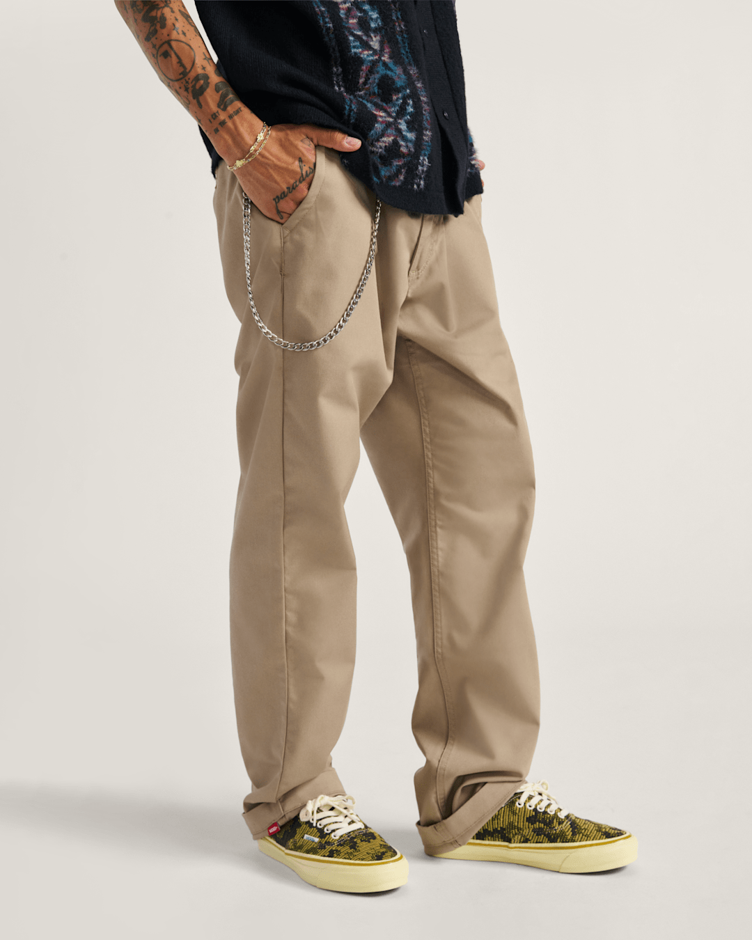Vans Authentic Chino Relaxed Pants in Desert Taupe Brown