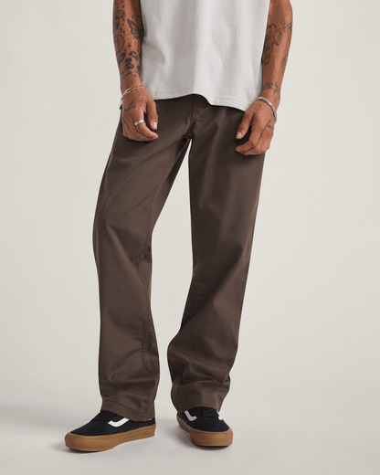 Vans Authentic Chino Relaxed Pants in Coal Brown