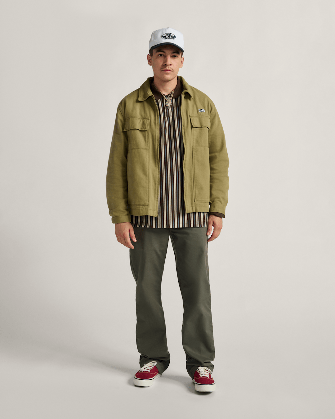 Vans Authentic Chino Relaxed Pants in Grape Leaf Green