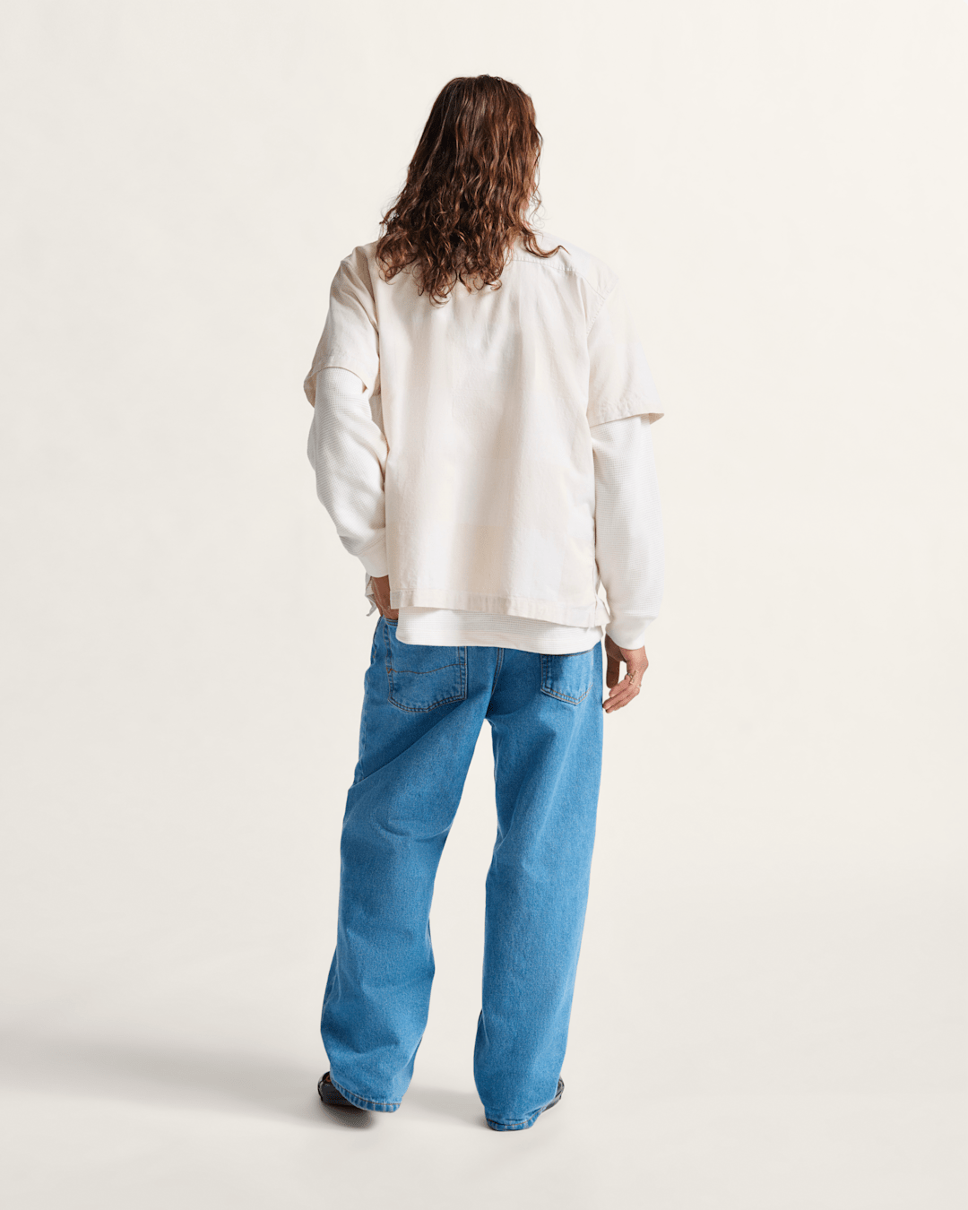 Vans Check-5 Baggy Denim Pants in Stonewash Blue