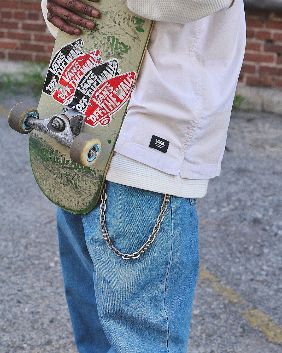 Vans Check-5 Baggy Denim Pants in Stonewash Blue