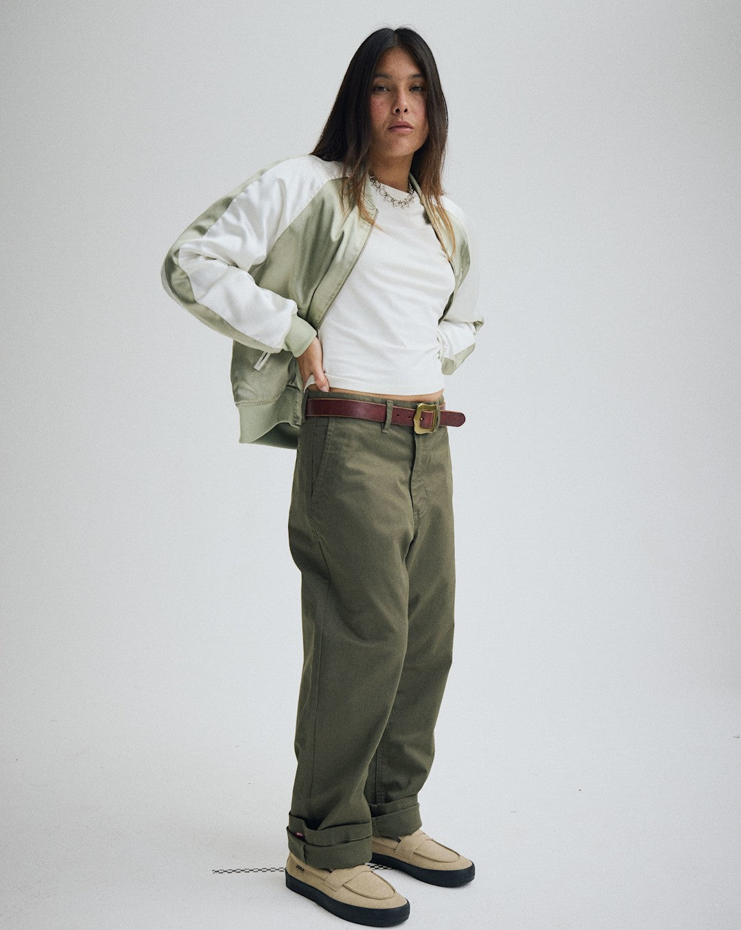Vans Authentic Chino Straight Pant in Mossy Olive Green