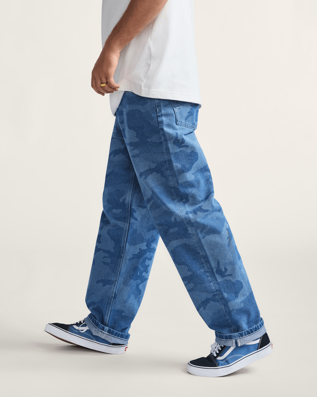 Vans Check-5 Loose Denim Pants in Stonewash Blue