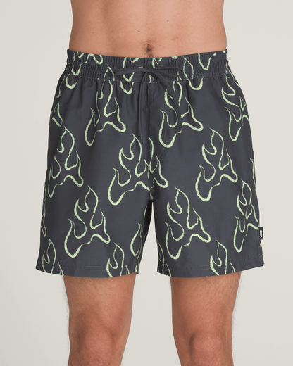 Vans Primary Solid Elastic 17'' Boardshorts in Asphalt Grey / Shadow Lime Green