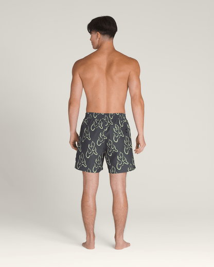 Vans Primary Solid Elastic 17'' Boardshorts in Asphalt Grey / Shadow Lime Green