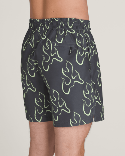 Vans Primary Solid Elastic 17'' Boardshorts in Asphalt Grey / Shadow Lime Green