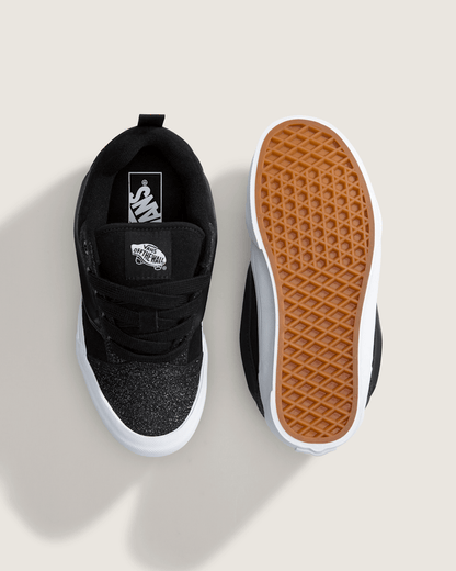 Vans Big Kids Knu Skool Shoe in Dazzled Black