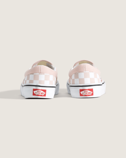 Vans Big Kids Classic Slip-On Checkerboard Shoe in Checkerboard Sepia Rose