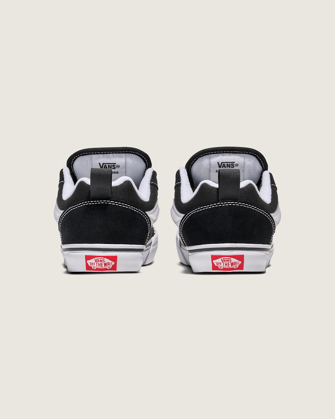 Vans Big Kids Knu Skool Shoe in Black / True White