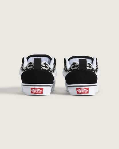 Vans Little Kids Knu Skool Shoe in Leopard Glitter Black