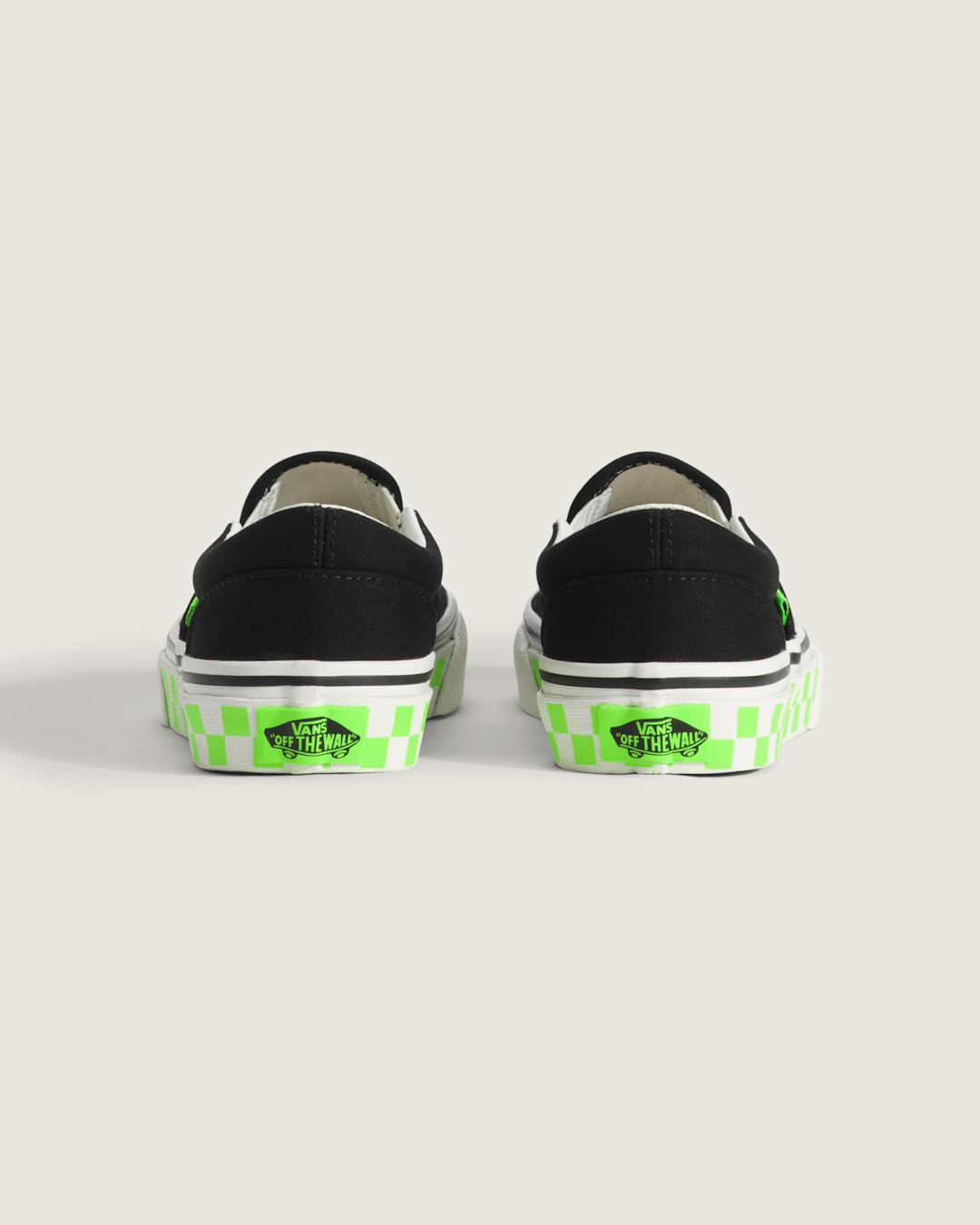 Vans Little Kids Classic Slip-On Shoe in Glow-in-the-Dark Black / Green Gecko