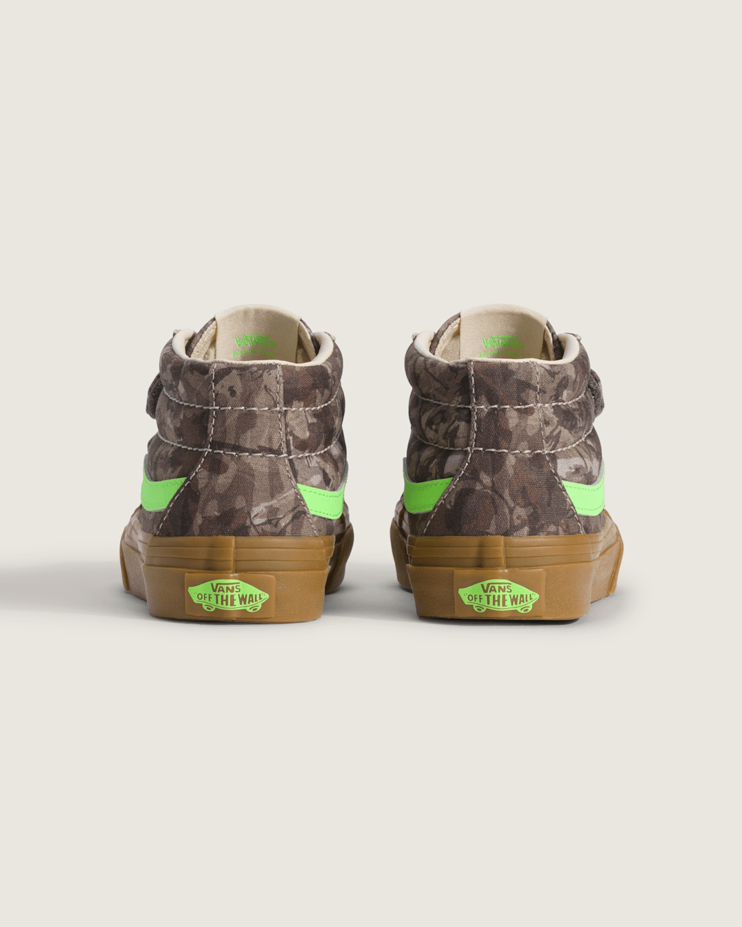 Vans Little Kids Sk8-Mid V Shoe in Camo Gecko Green