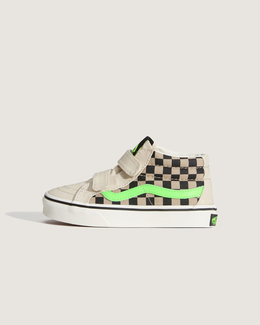 Vans Little Kids Sk8-Mid V Shoe in Glow-in-the-Dark Taupe Mist Grey