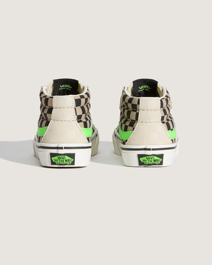 Vans Little Kids Sk8-Mid V Shoe in Glow-in-the-Dark Taupe Mist Grey