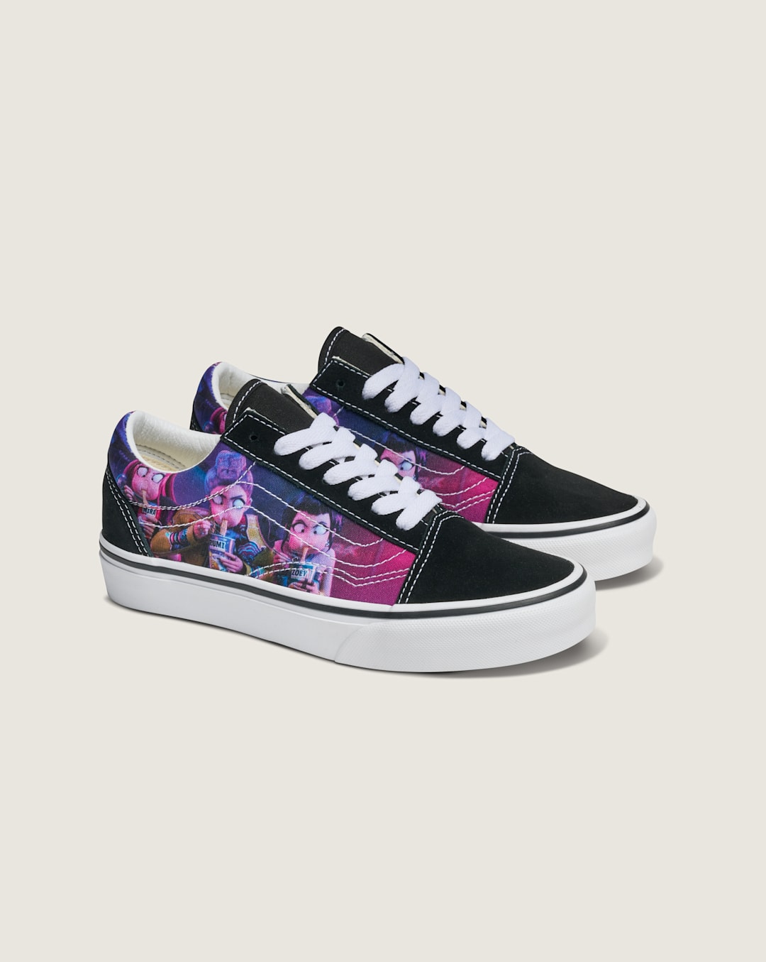 Vans KPop Demon Hunters x Vans Big Kids Old Skool Shoe in Kpop Demon Hunters Black / Purple