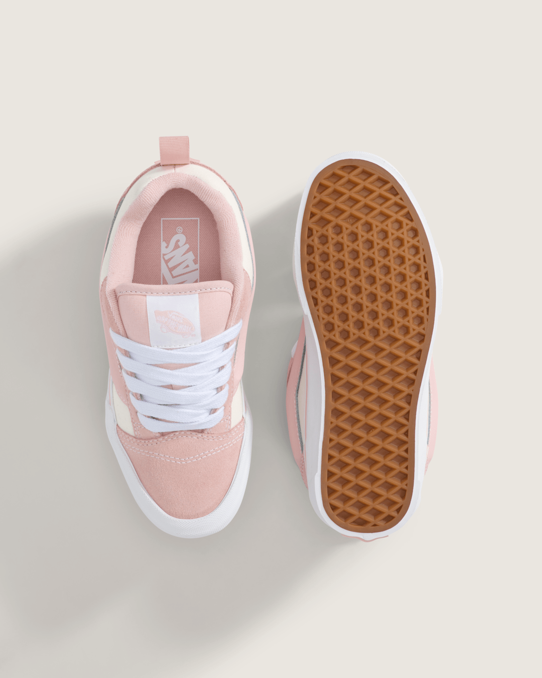 Vans Big Kids Knu Skool Shoe in Rose Pink