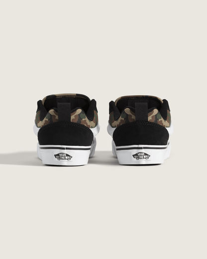 Vans Big Kids Knu Skool Shoe in Camo Black / Green