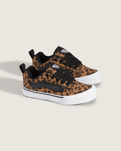 Vans Big Kids' Knu Skool Shoe in Leopard Brown / Black