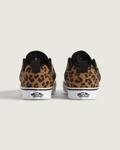 Vans Big Kids' Knu Skool Shoe in Leopard Brown / Black