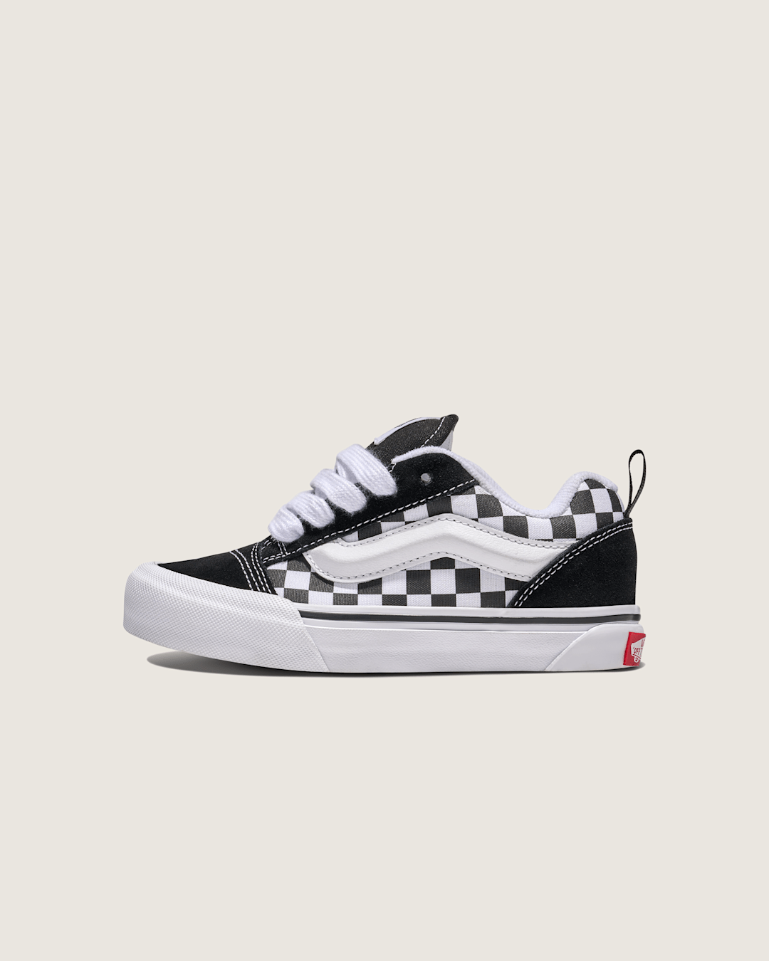 Vans Big Kids Knu Skool Checkerboard Shoe in Checkerboard Black / True White