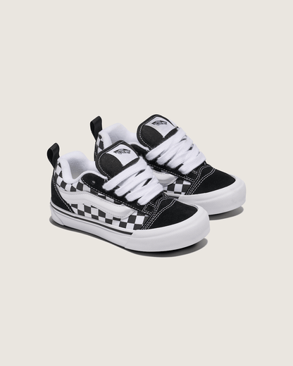 Vans Big Kids Knu Skool Checkerboard Shoe in Checkerboard Black / True White
