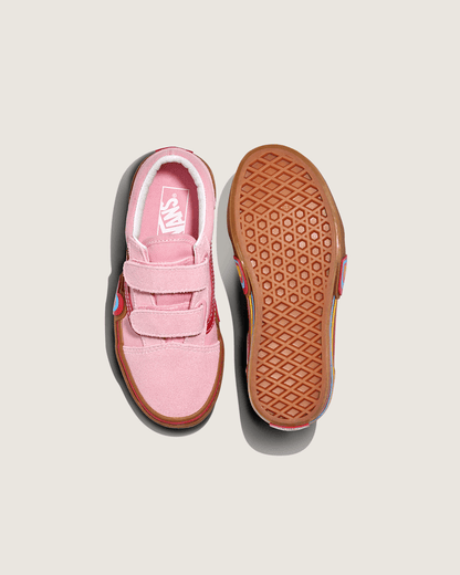 Vans Little Kids Old Skool V Shoe in Gum Pink