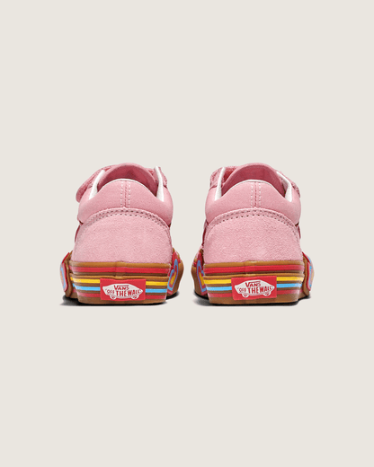 Vans Little Kids Old Skool V Shoe in Gum Pink