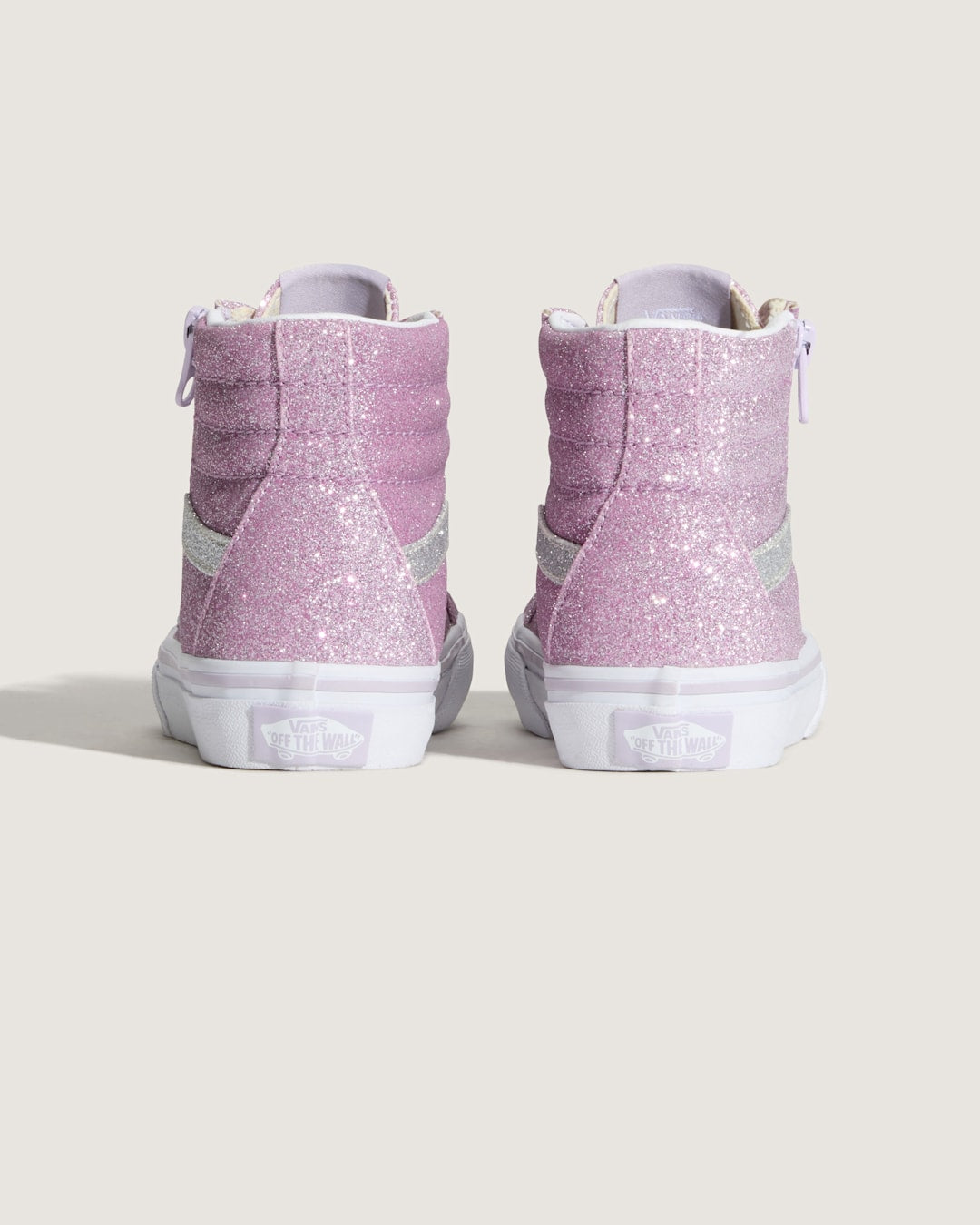Vans Little Kids Sk8-Hi Side Zip Shoe in Glitter Lilac Mist Purple