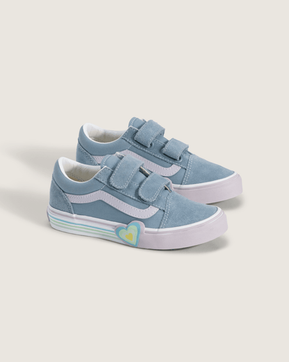 Vans Little Kids Old Skool V Shoe in Citadel Blue