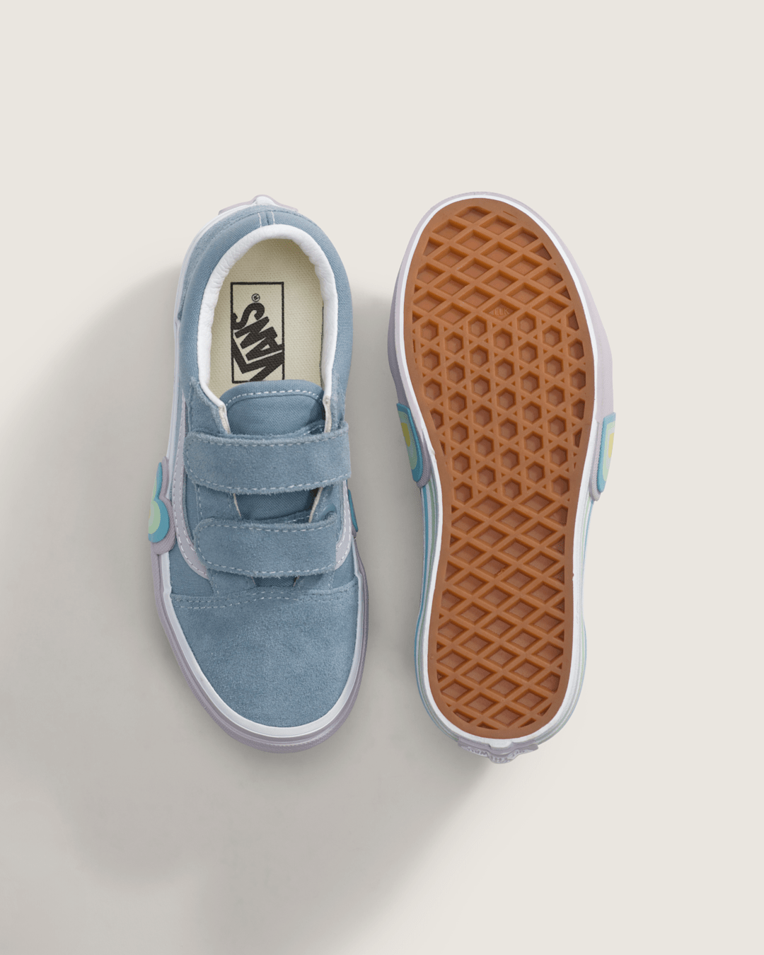 Vans Little Kids Old Skool V Shoe in Citadel Blue