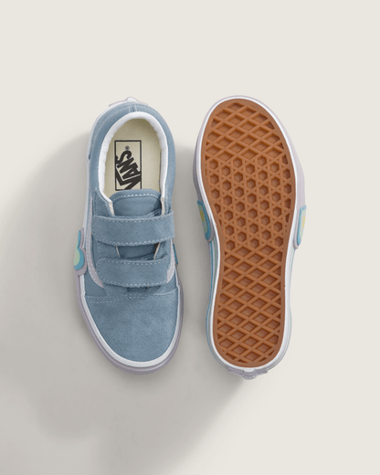 Vans Little Kids Old Skool V Shoe in Citadel Blue