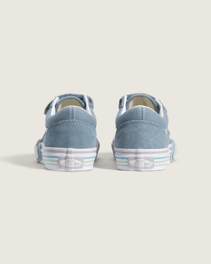 Vans Little Kids Old Skool V Shoe in Citadel Blue