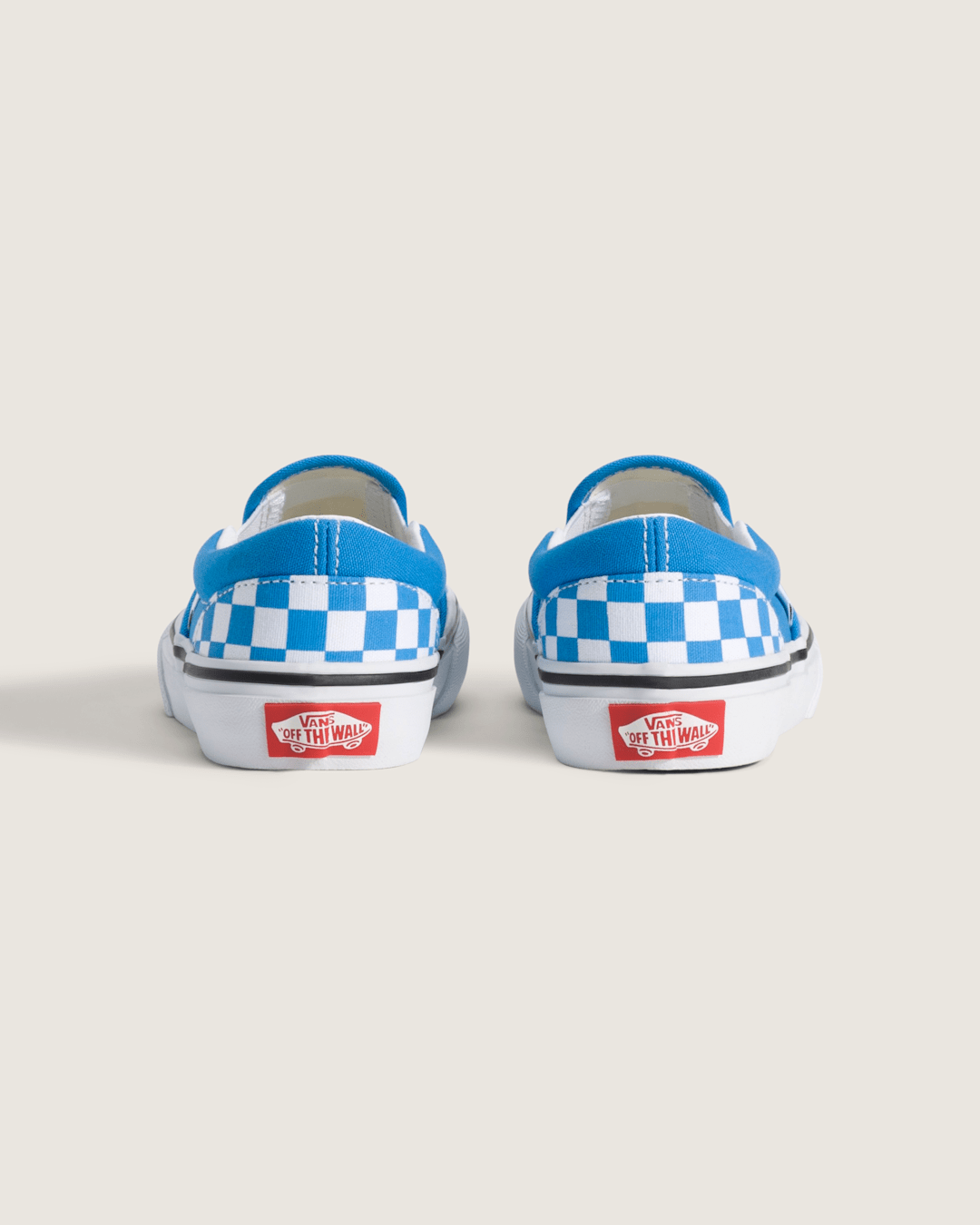 Vans Little Kids Classic Slip-On Checkerboard Shoe in Checkerboard Bright Azure Blue