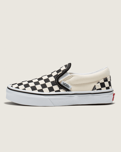 Vans Kids Classic Checkerboard Slip-On Black/White Shoes