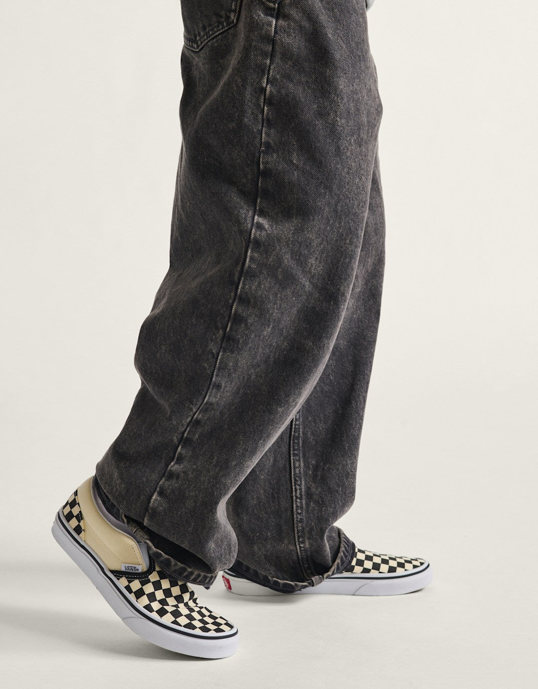 Vans Kids Classic Checkerboard Slip-On Black/White Shoes