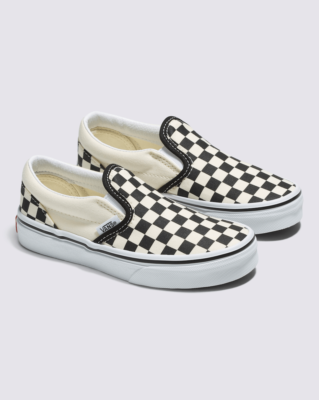 Vans Kids Classic Checkerboard Slip-On Black/White Shoes