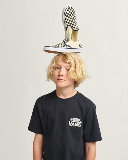 Vans Kids Classic Checkerboard Slip-On Black/White Shoes