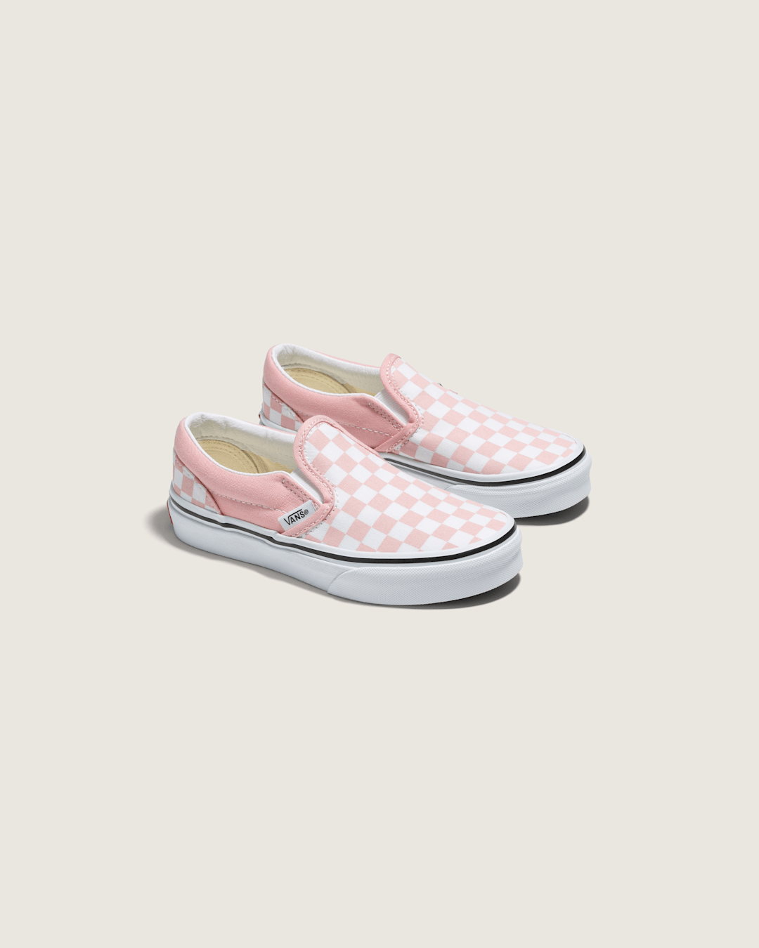 Vans Kids Classic Checkerboard Slip-On Powder Pink/True White Shoes