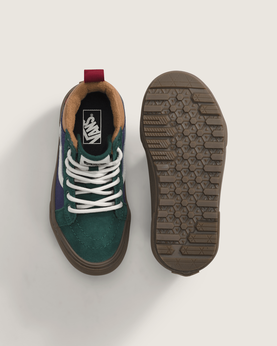 Vans Little Kids Sk8-Hi Water Resistant Gum Shoe in Blue / Green