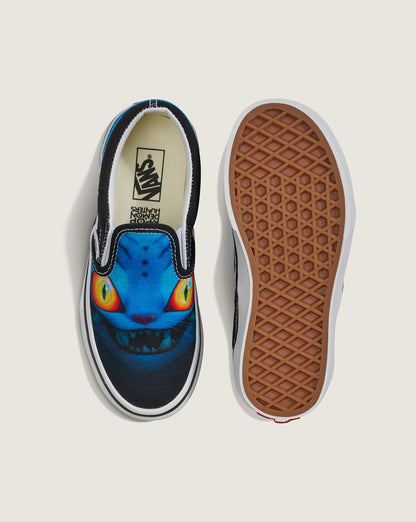 Vans KPop Demon Hunters x Vans Little Kids Classic Slip-On Shoe in Kpop Demon Hunters Black