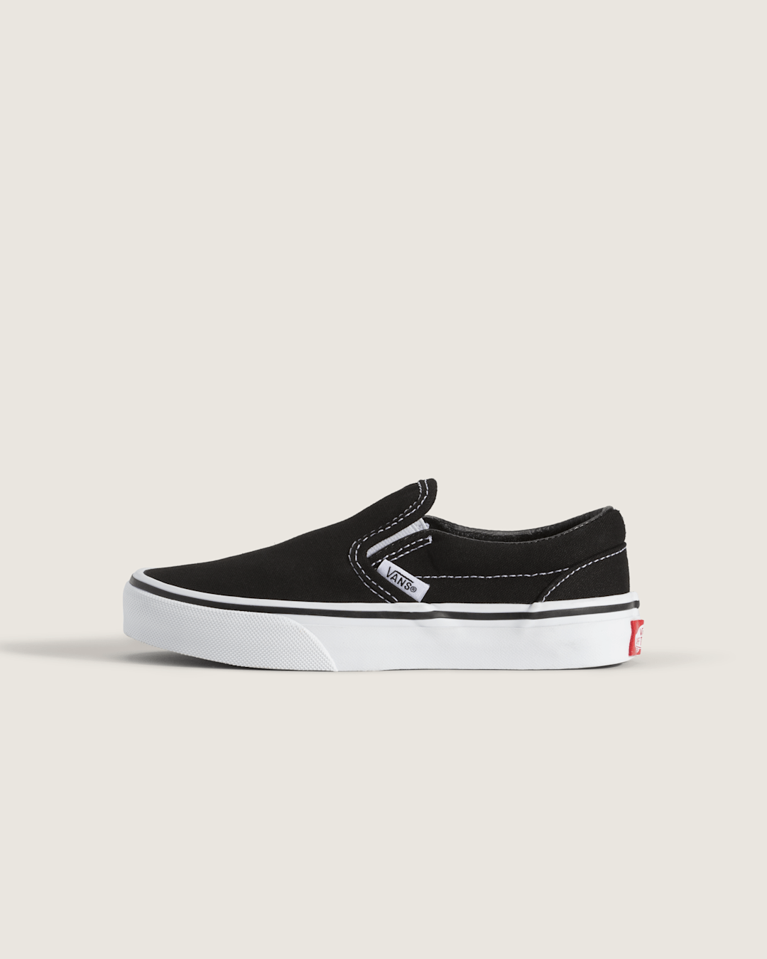 Vans Kids Classic Slip-On Black/True White Shoes