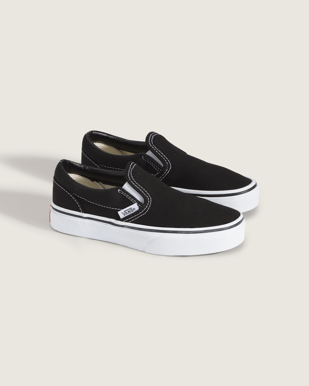 Vans Kids Classic Slip-On Black/True White Shoes