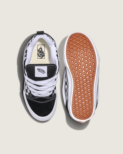 Vans Little Kids Knu Skool Checkerboard Shoe in Checkerboard Black / True White