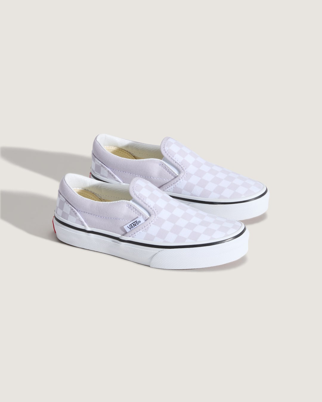 Vans Little Kids Classic Slip-On Checkerboard Shoe in Checkerboard Lilac Mist Purple