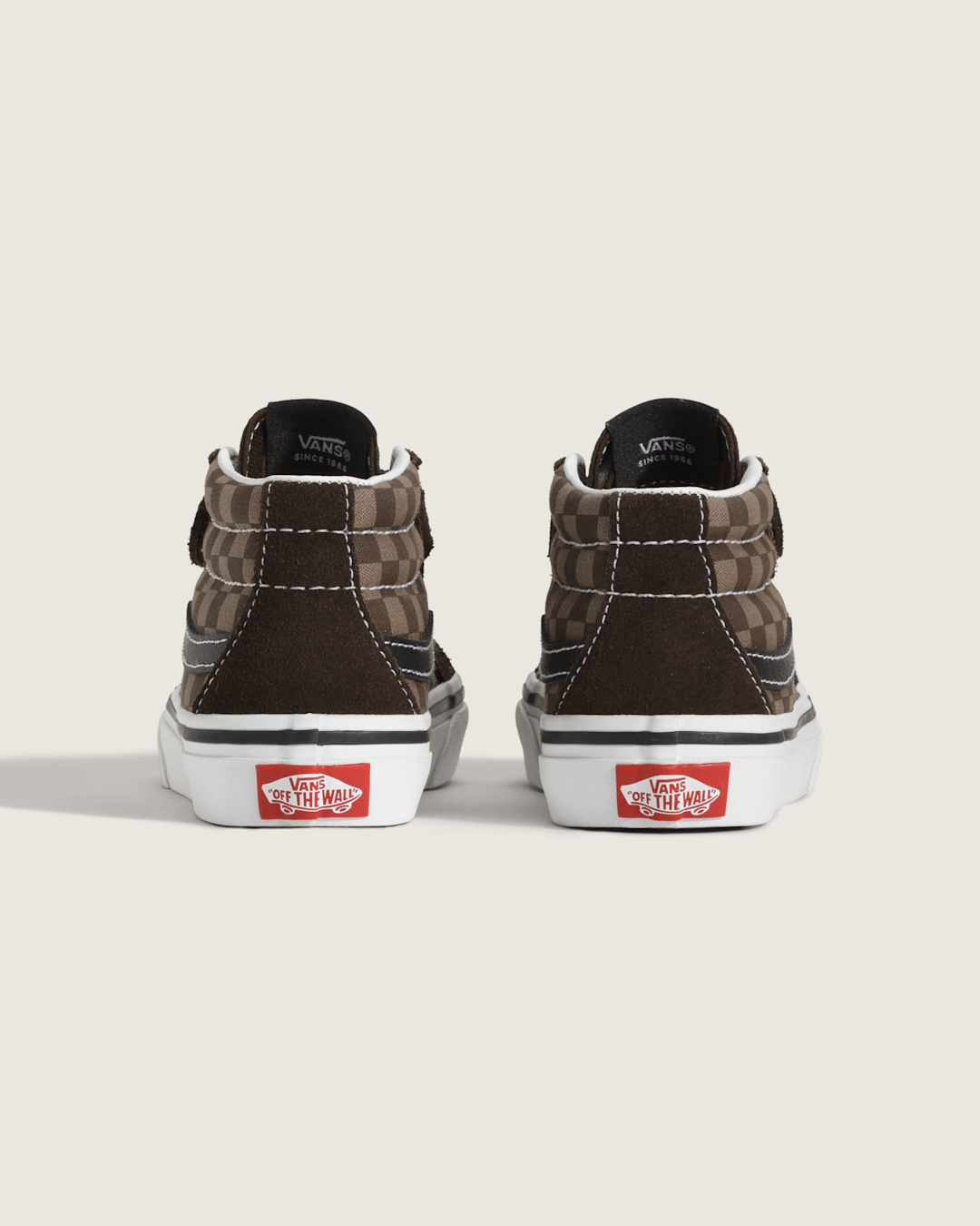 Vans Little Kids' Sk8-Mid V Checkerboard Shoe in Checkerboard Brown