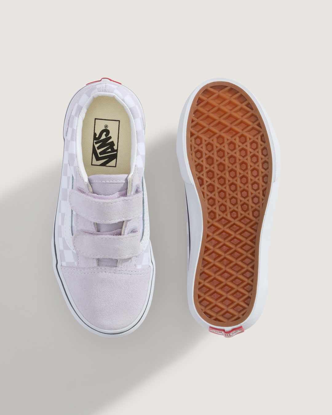 Vans Little Kids Old Skool V Checkerboard Shoe in Checkerboard Lilac Mist Purple