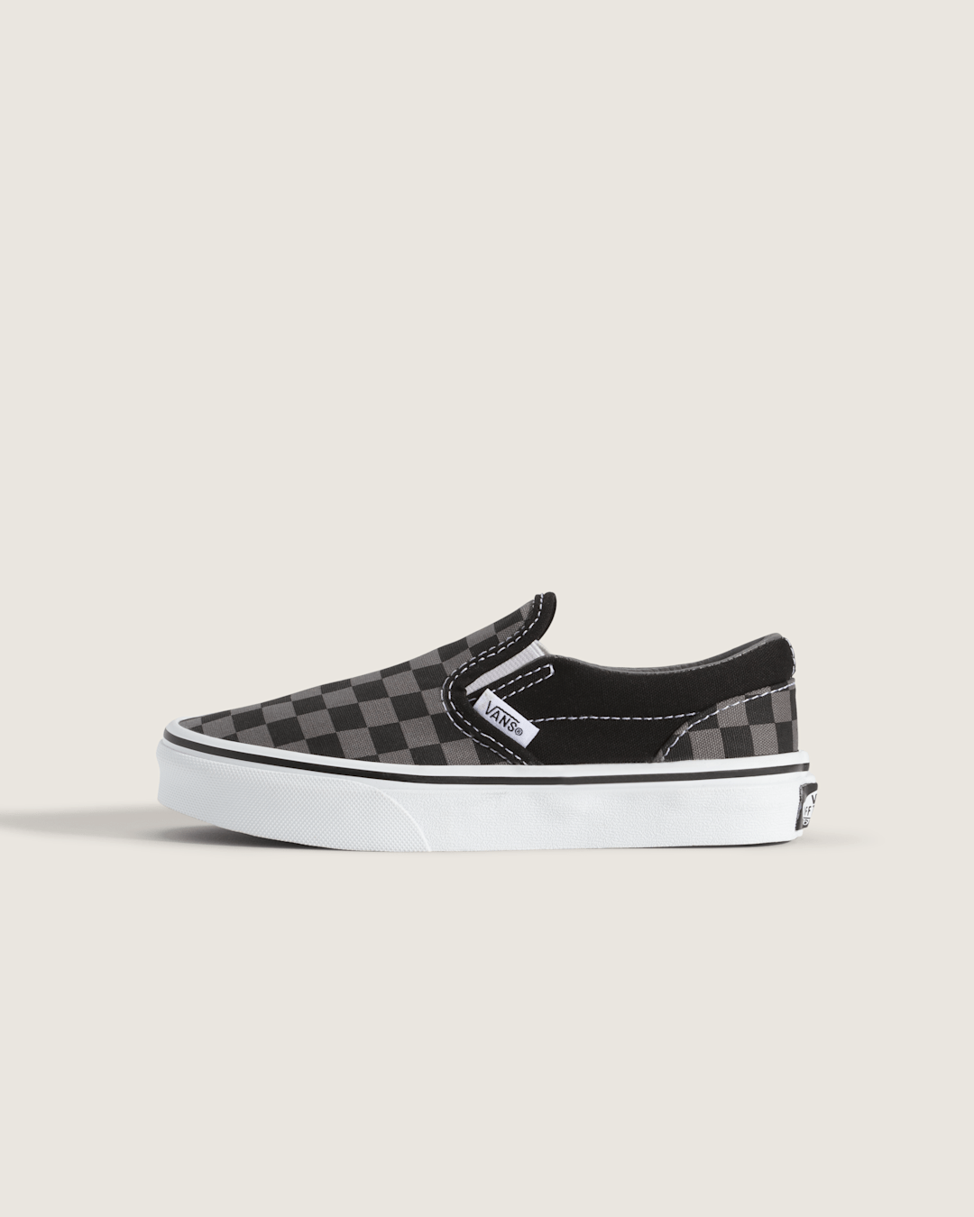Vans Kids Classic Checkerboard Slip-On Black/Pewter Shoes