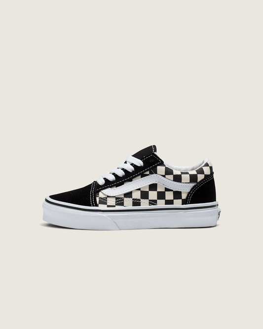 Vans Kids Old Skool Primary Check Black/White Shoes